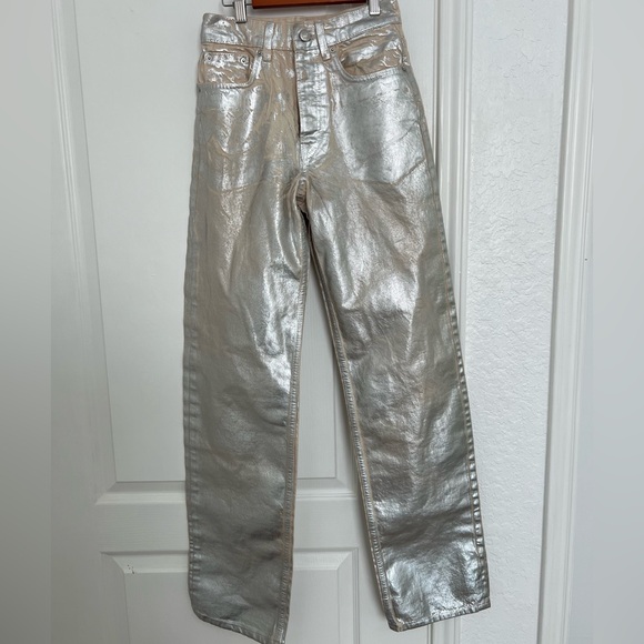 Zara Denim - Zara Straight Leg, Cotton, Silver Jeans | 2